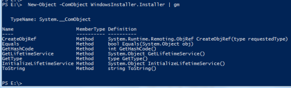 WindowsInstaller.Installer output 1